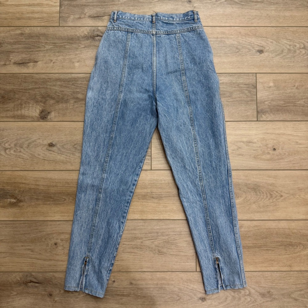 Rio Shirley Rhodes Vintage Ultra High Rise Stone‎ Wash Jeans Ankle Zip Blue 4